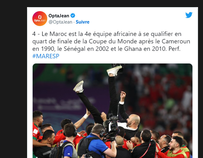 Mondial 2022 : Regragui premier sélectionneur africain quart-finaliste d’un Mondial Mondial 2022 : Regragui premier sélectionneur africain quart-finaliste d’un Mondial