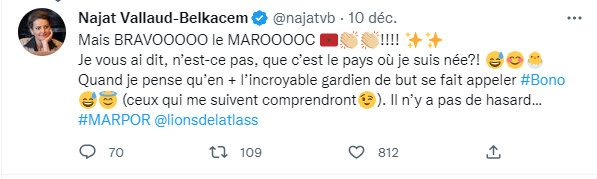 Mondial 2022 / lu sur Twitter / Najat Vallaud-Belkacem : " Mais BRAVOOOOO le MAROOOOC !!!! " Mondial 2022 / lu sur Twitter / Najat Vallaud-Belkacem : " Mais BRAVOOOOO le MAROOOOC !!!! "