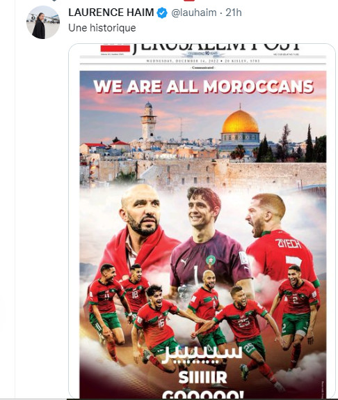 Mondial 2022 / Lu sur twitter : ‘’On retient le parcours magistral et humain des hommes de Walid Regragui’’ ! Mondial 2022 / Lu sur twitter : ‘’On retient le parcours magistral et humain des hommes de Walid Regragui’’ !