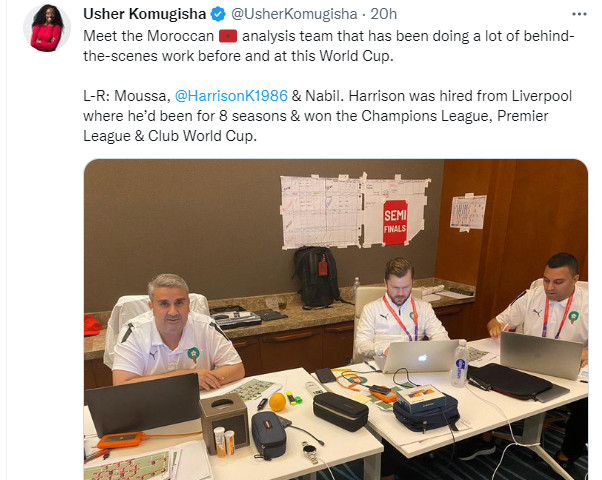 Mondial 2022 / Lu sur twitter : ‘’On retient le parcours magistral et humain des hommes de Walid Regragui’’ ! Mondial 2022 / Lu sur twitter : ‘’On retient le parcours magistral et humain des hommes de Walid Regragui’’ !