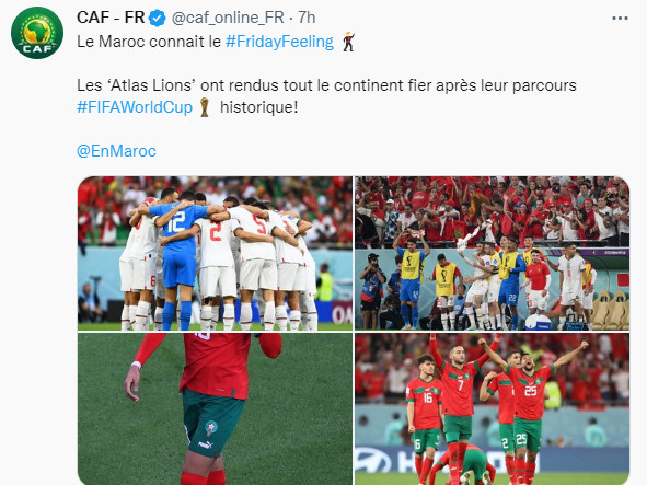Mondial 2022 / Lu sur Twitter ‘’Un retour de rock stars pour nos Lions ! Ils devraient être reçus au Palais Royal !’’ Mondial 2022 / Lu sur Twitter ‘’Un retour de rock stars pour nos Lions ! Ils devraient être reçus au Palais Royal !’’