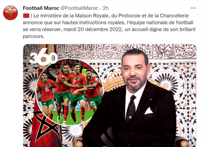 Mondial 2022 / Lu sur twitter / Gad Elmaleh : « Le Maroc en CDM est une fierté inouïe. Cette équipe du Maroc donne à voir une joie, une manière de célébrer [...] qui sont mes valeurs. Je suis très… très fier d'être marocain !  »