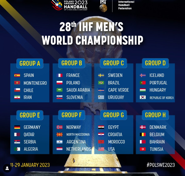 28e Championnat du monde de handball (Hommes) : Le Maroc débute face aux Etats Unis ce vendredi 13 janvier 28e Championnat du monde de handball (Hommes) : Le Maroc débute face aux Etats Unis ce vendredi 13 janvier
