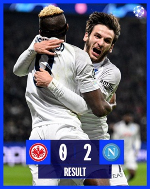 Ligue des champions  / Eintracht -Napoli : Les Napolitains se dirigent vers les quarts!