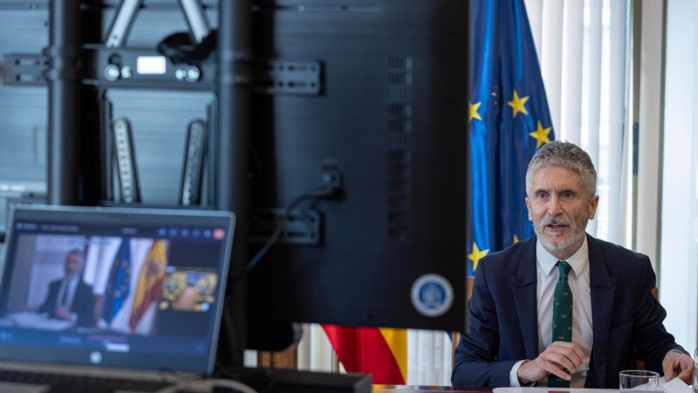 Fernando Grande-Marlaska intervient par visioconférence devant la Commission des libertés, de la justice et des affaires intérieures