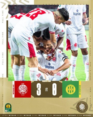 Ligue des champions : Le Wydad, convaincant et séduisant, termine premier Ligue des champions : Le Wydad, convaincant et séduisant, termine premier