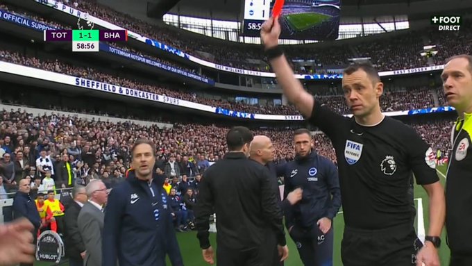 Une première : Expulsion des deux entraineurs de Brighton et Tottenham Une première : Expulsion des deux entraineurs de Brighton et Tottenham
