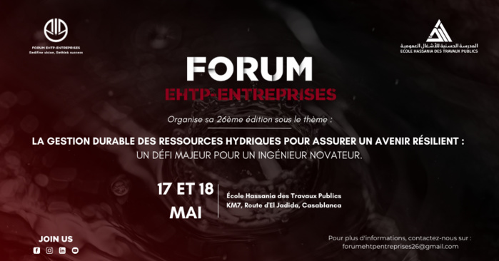 Casablanca: Le forum EHTP-Entreprises revient dans sa 26ème édition en mai Casablanca: Le forum EHTP-Entreprises revient dans sa 26ème édition en mai
