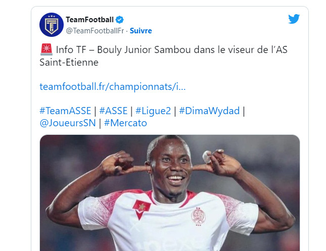 Transfert : Sambou, en vert la saison prochaine ? Transfert : Sambou, en vert la saison prochaine ?