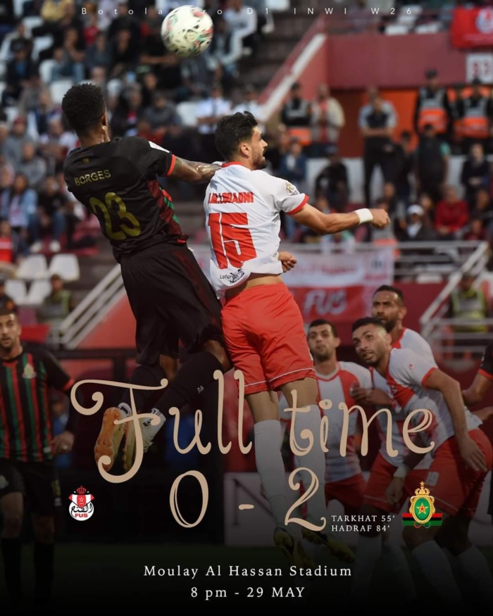 Botola Pro D1 / Mise à jour de la 26ème journée : Le statu quo en tête… l'AS FAR leader, le Wydad dauphin Botola Pro D1 / Mise à jour de la 26ème journée : Le statu quo en tête… l'AS FAR leader, le Wydad dauphin