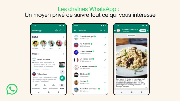 WhatsApp: Des "chaînes" de discussion bientôt disponibles WhatsApp: Des "chaînes" de discussion bientôt disponibles