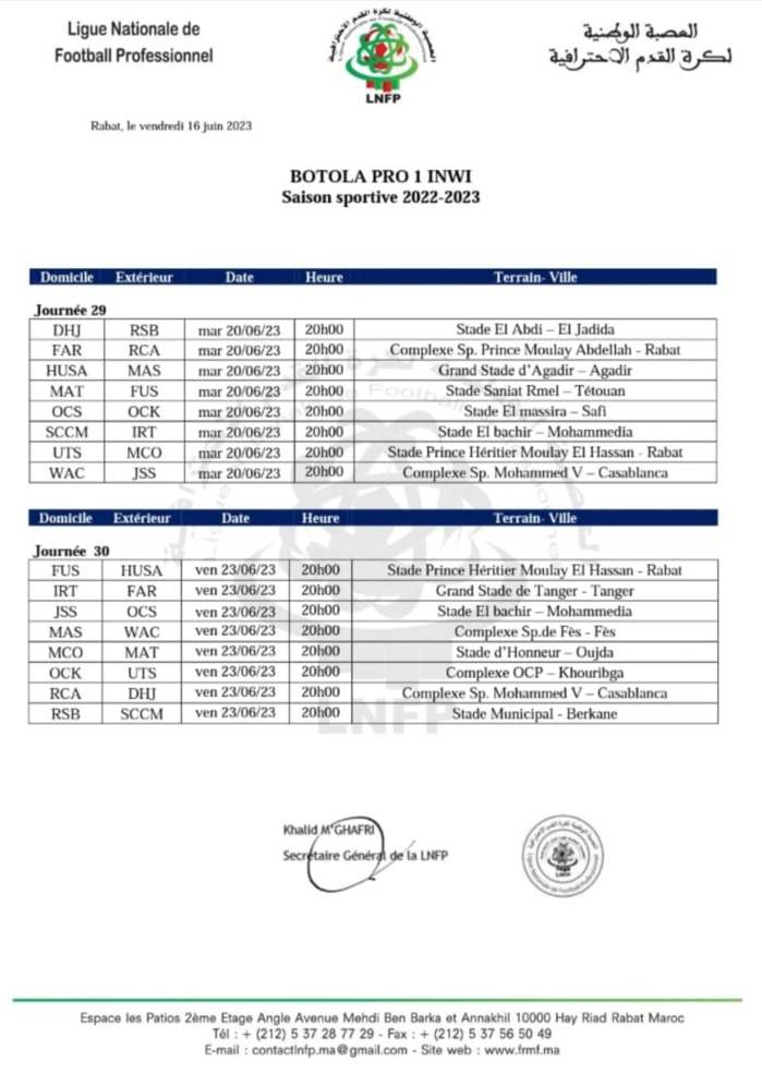 Botola D1 : Ça chauffe à deux journées de la fin! Botola D1 : Ça chauffe à deux journées de la fin!