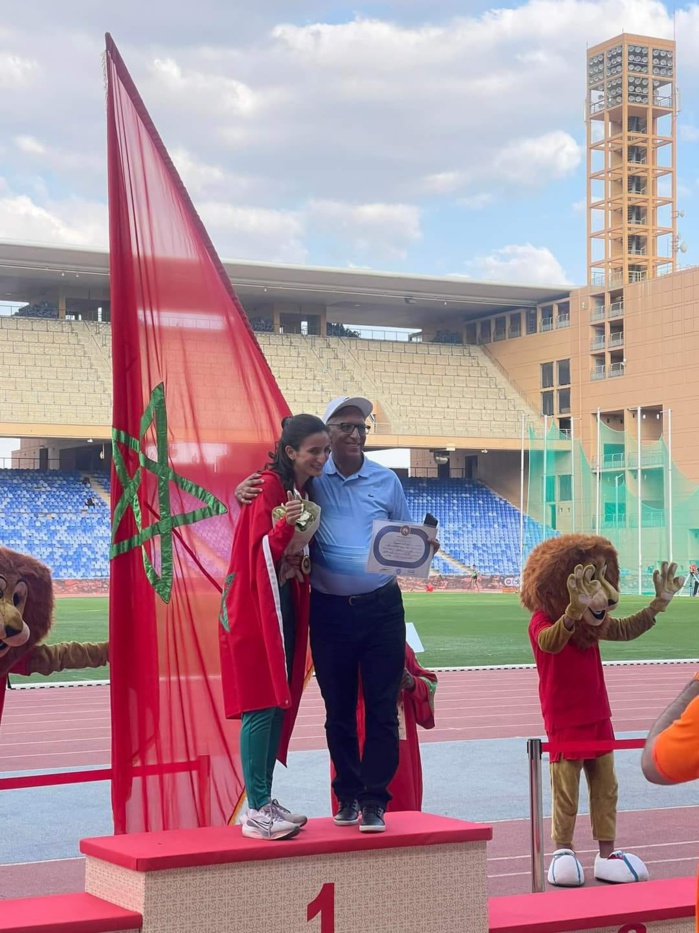 La championne Ghizlane Siba avec son père. Ph. Nidal
