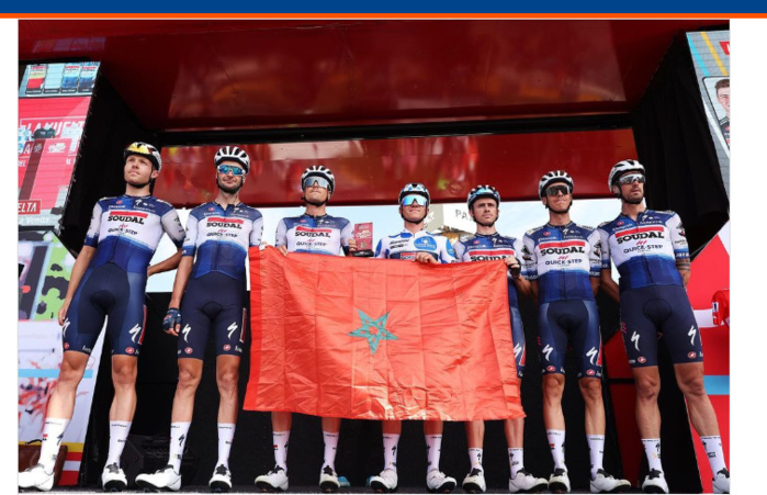 Séisme Al Haouz/ Tour d’Espagne: Le drapeau marocain présent sur le podium Séisme Al Haouz/ Tour d’Espagne: Le drapeau marocain présent sur le podium