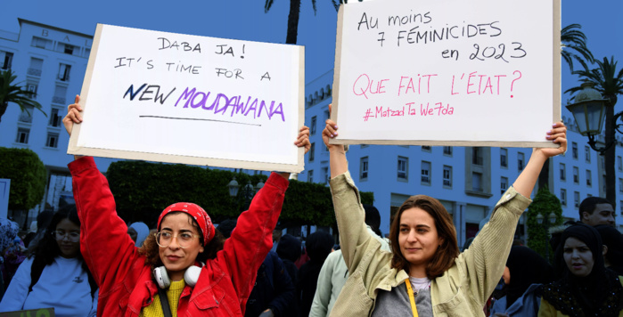 Manifestation à Rabat pour réformer la Moudawana. (Crédit : Rachid Tniouni/Telquel)