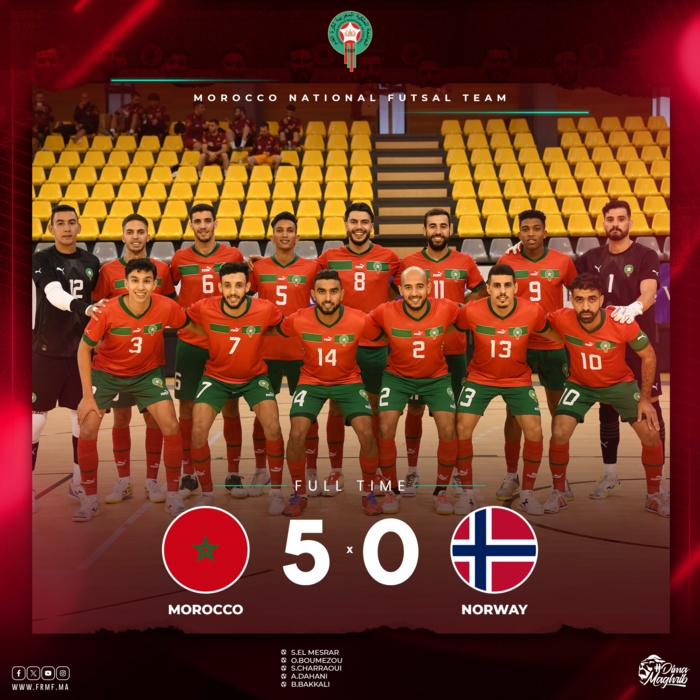 Futsal amical:  Le Maroc pulvérise la Norvège