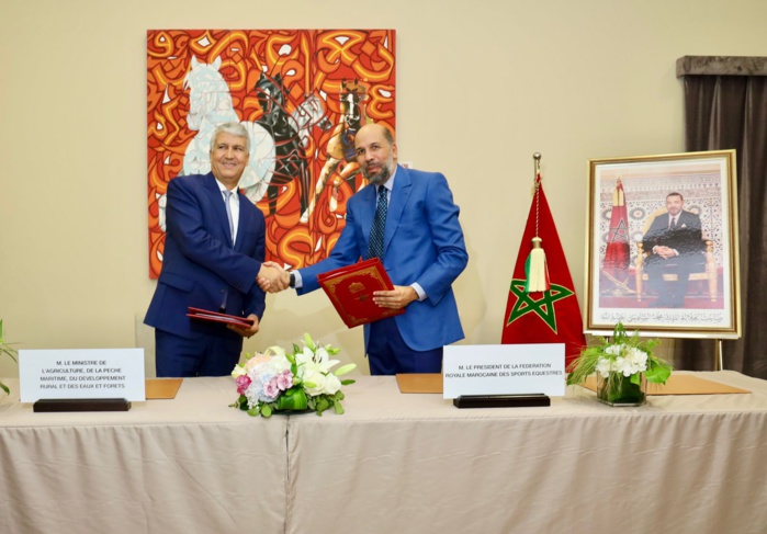 Mohammed Sadiki, ministre de l’Agriculture et Charif Moulay Abdellah Alaoui, Président de la FRMSE.