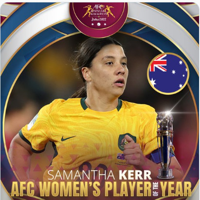 Awards Confédération Asiatique de football :  Samantha Kerr Salem Al-Dawsari, footballeurs de l'année Awards Confédération Asiatique de football :  Samantha Kerr Salem Al-Dawsari, footballeurs de l'année
