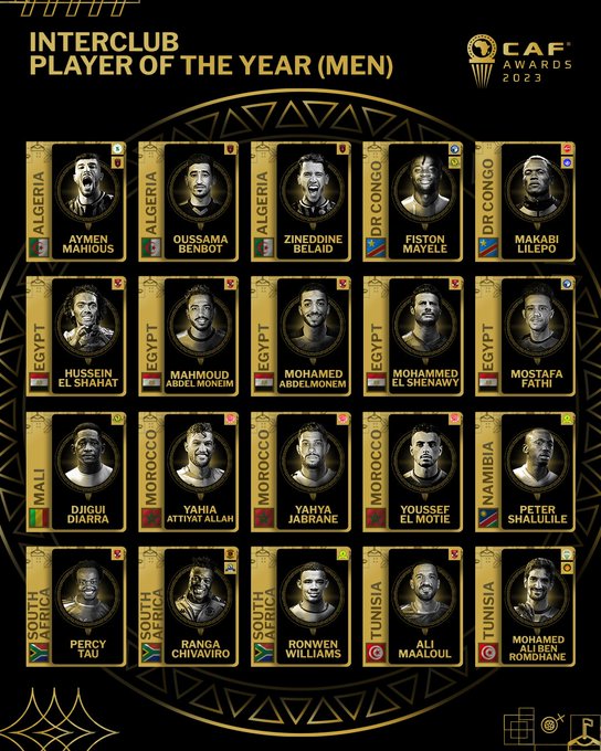 Awards CAF 2023 :  Les nominés en images Awards CAF 2023 :  Les nominés en images