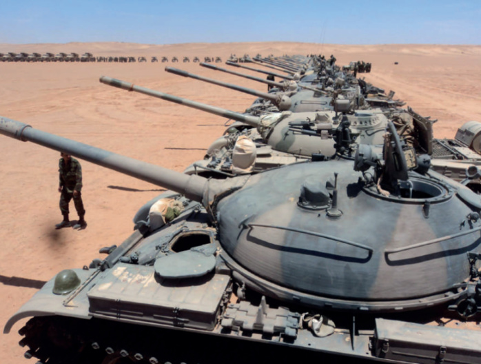 Vieux chars soviétiques T-55, dont dispose le Polisario. Vieux chars soviétiques T-55, dont dispose le Polisario.