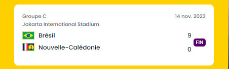 Spécial Mondial U17:  Le Brésil se balade face à la nouvelle Calédonie Spécial Mondial U17:  Le Brésil se balade face à la nouvelle Calédonie