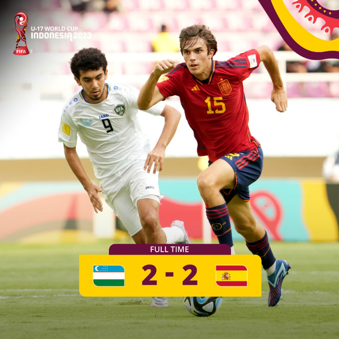 Mondial U17:  L’Espagne termine première malgré le nul