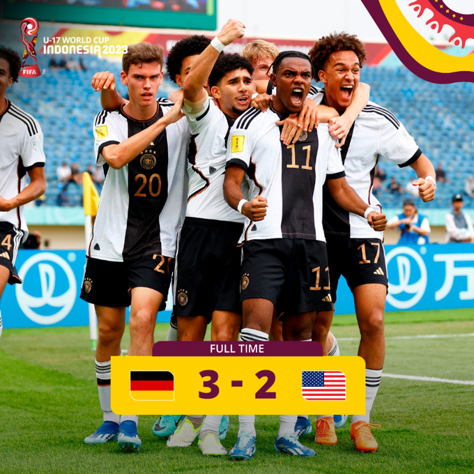 Mondial U17- Huitièmes / Allemagne-Etats Unis :  Les Allemands qualifiés  Mondial U17- Huitièmes / Allemagne-Etats Unis :  Les Allemands qualifiés