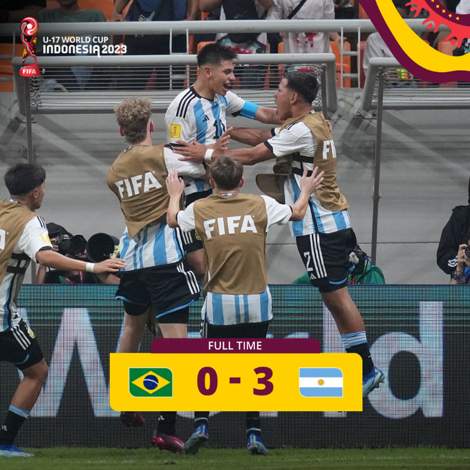 Mondial U17 / Quart de finale :  L’Argentine humilie le Brésil !