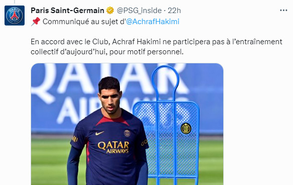 Hakimi : L’international marocain présent face à Nantes ce samedi