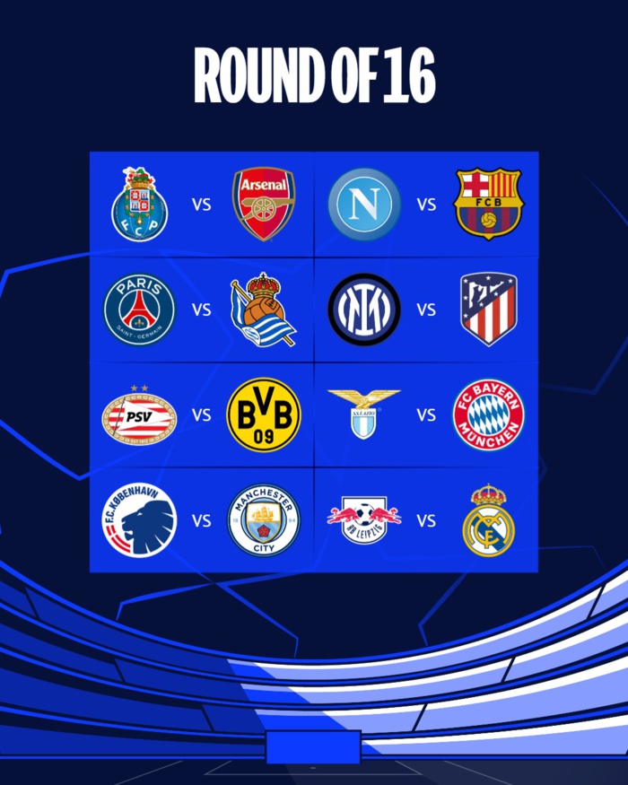 Ligue des champions / Tirage des huitièmes :   Les coéquipiers de Hakimi s'évitent les gros morceaux