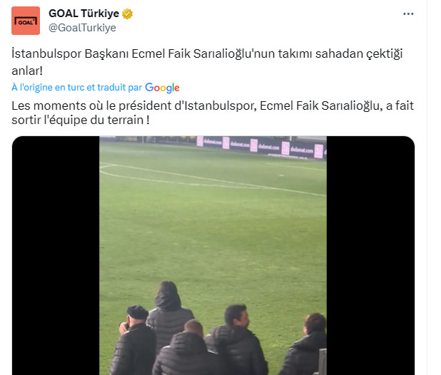 Foot turc :  Un président fait arrêter un match pour protester contre l’arbitrage!