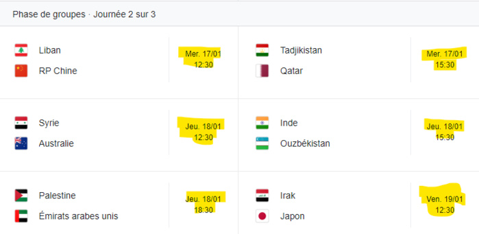 Football : La Coupe d’Afrique (CAN) et la Coupe d’Asie (AFC) se jouent en simultané Football : La Coupe d’Afrique (CAN) et la Coupe d’Asie (AFC) se jouent en simultané