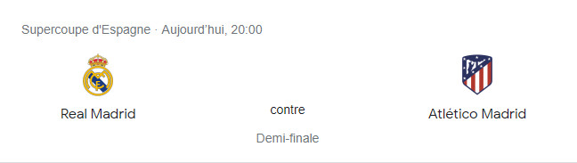 Supercoupe d’Espagne: Ce soir, le derby Real -Atlético en ouverture, horaire et chaînes ? Supercoupe d’Espagne: Ce soir, le derby Real -Atlético en ouverture, horaire et chaînes ?