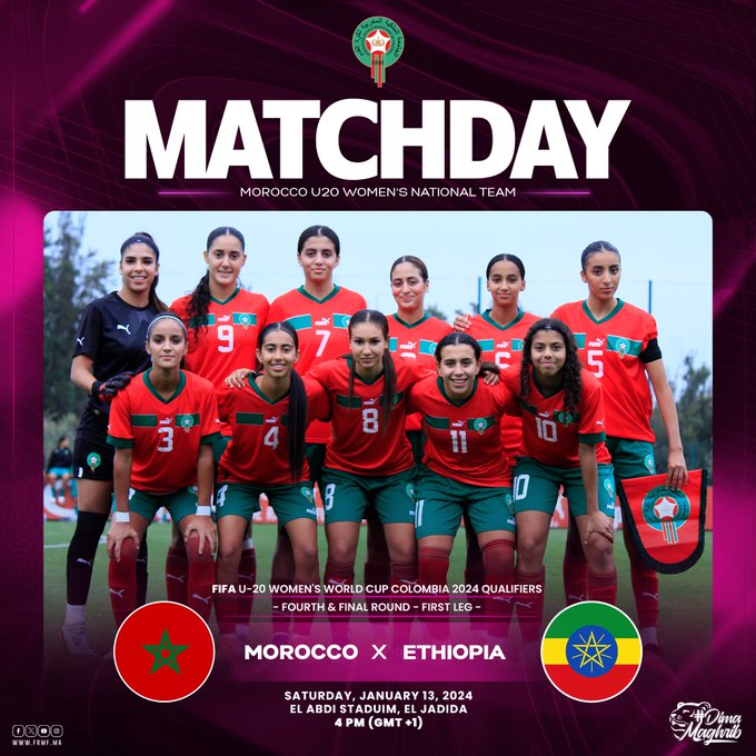 Mondial féminine U20 Colombie 2024 / Dernier tour qualificatif : Maroc-Ethiopie ce samedi à El Jadida Mondial féminine U20 Colombie 2024 / Dernier tour qualificatif : Maroc-Ethiopie ce samedi à El Jadida