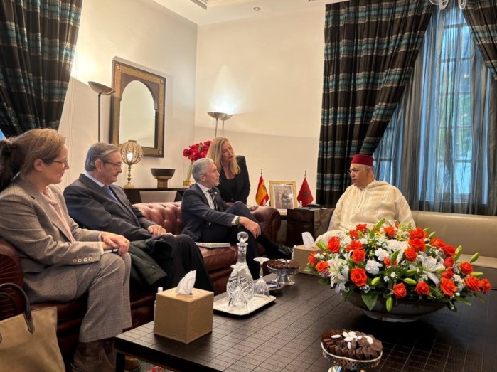 Le ministre espagnol de l’Intérieur, Fernando Grande-Marlaska avec son homologue marocain Abdelouafi Laftit