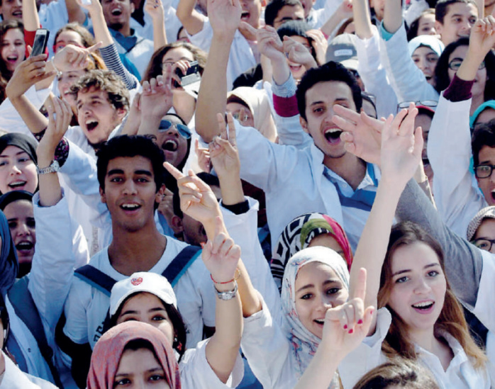 Manifestation des étudiants en médecine à Rabat. Ph. archives