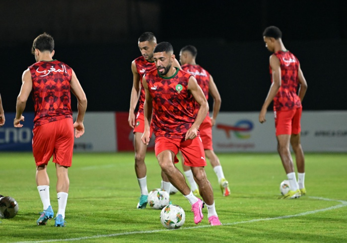 En images, dernière séance d'entraînement avant Maroc-Zambie