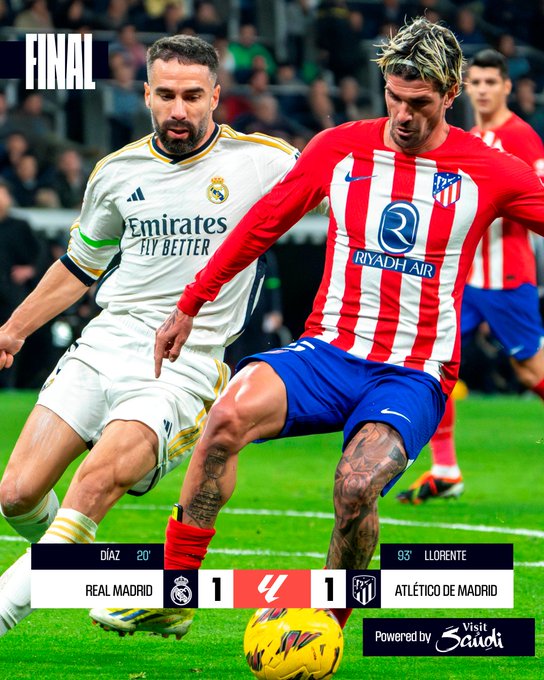 Liga: Le Real et l'Atlético dos à dos Liga: Le Real et l'Atlético dos à dos