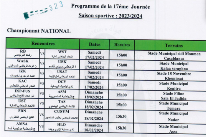 Division nationale ‘’ Amateurs’’/ J17: Y. El Mansour en déplacement, le KAC à domicile Division nationale ‘’ Amateurs’’/ J17: Y. El Mansour en déplacement, le KAC à domicile