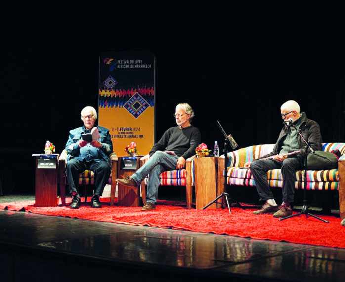 Abdellatif Laârbi lors d’une lecture au 2e FLAM.