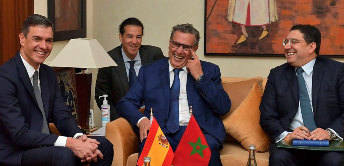 Pedro Sanchez reçu par Aziz Akhannouch 