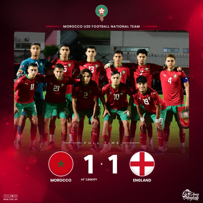 Foot amical:  Les U20 Marocains et Anglais dos à dos !