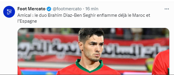 Maroc-Angola / Brahim  Diaz:   « Heureux, reconnaissant, fier et bien à l’aise ! »