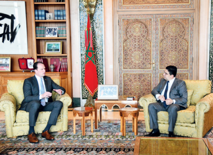 M. Nasser Bourita reçevant une délégation du Congrès américain à Rabat.