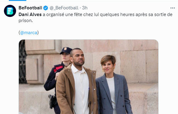 Dani Alves : Les médias ne le lâchent pas !