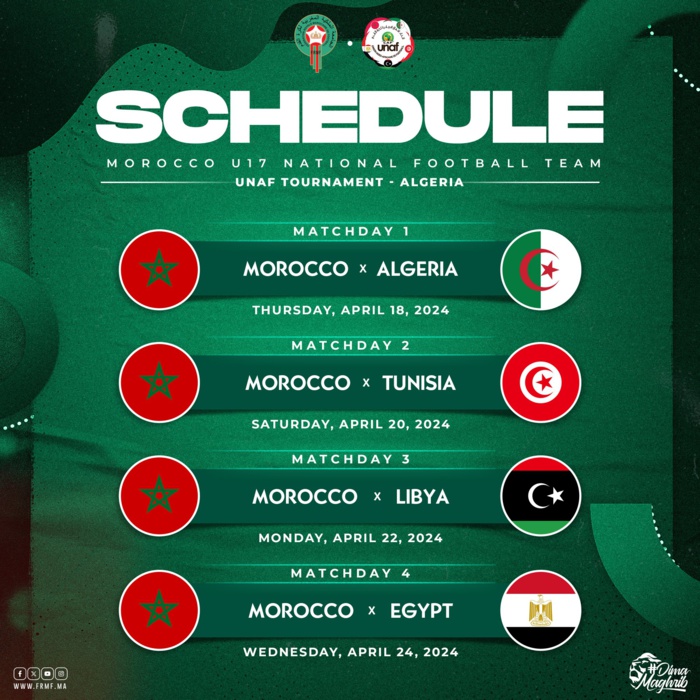 CAF/UNAF/ Tournoi des sélections U17 Maroc - Algérie en journée d’ouverture à Alger