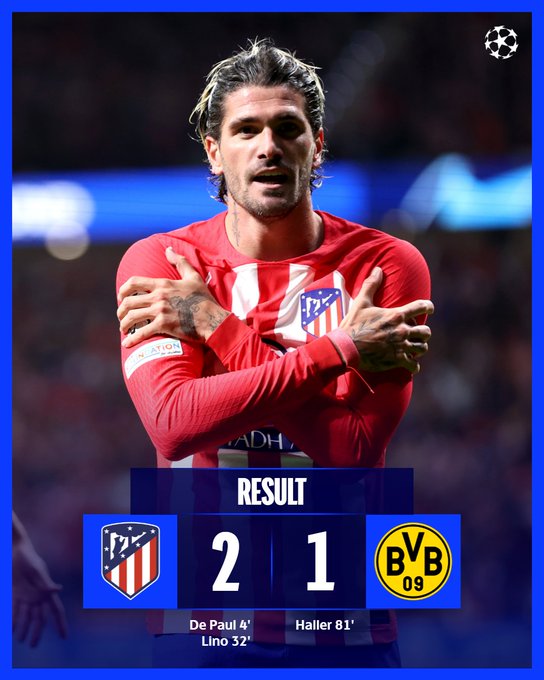 Ligue des champions/ Atlético- Dortmund :   Une courte avance des Colchoneros avant le retour Ligue des champions/ Atlético- Dortmund :   Une courte avance des Colchoneros avant le retour