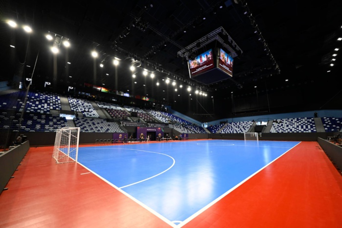 CAN Futsal Rabat 2024: M. Motsepe et M. Lekjaa en visite à la Salle du Complexe Sportif Prince Moulay Abdellah.