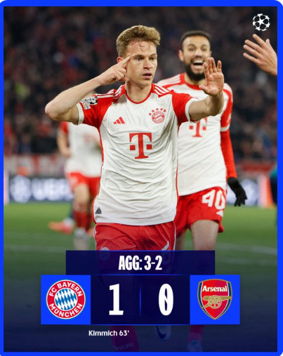 LDC / Quart de finale Bayern vs Arsenal : Les Bavarois demi-finalistes