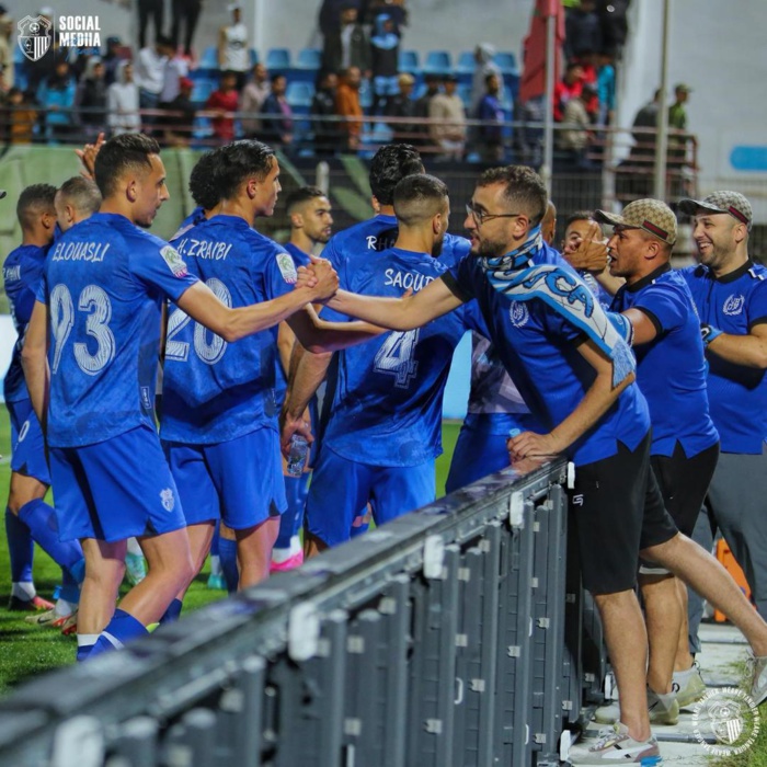 La joie des joueurs tangérois. La joie des joueurs tangérois.